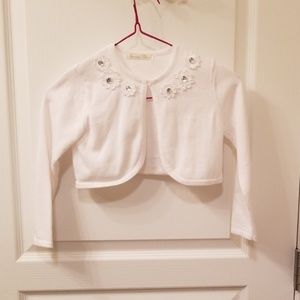 Girls white sweater jacket